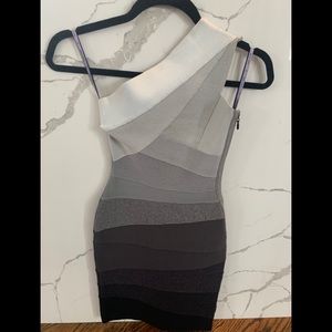 Herve Leger asymmetrical one shoulder mini dress!